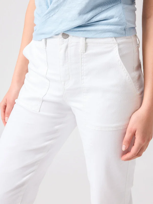 Vacation Crop High Rise Pant White