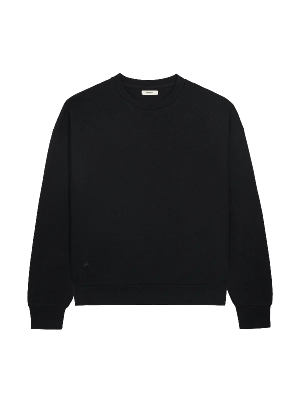 Recycled Wool Jersey Oversized Sweater—black