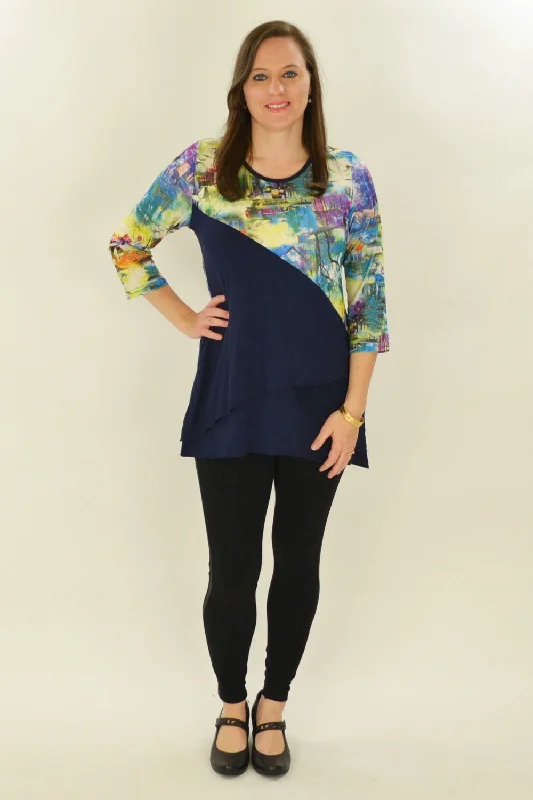 Navy River Tunic Top