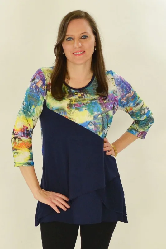 Navy River Tunic Top