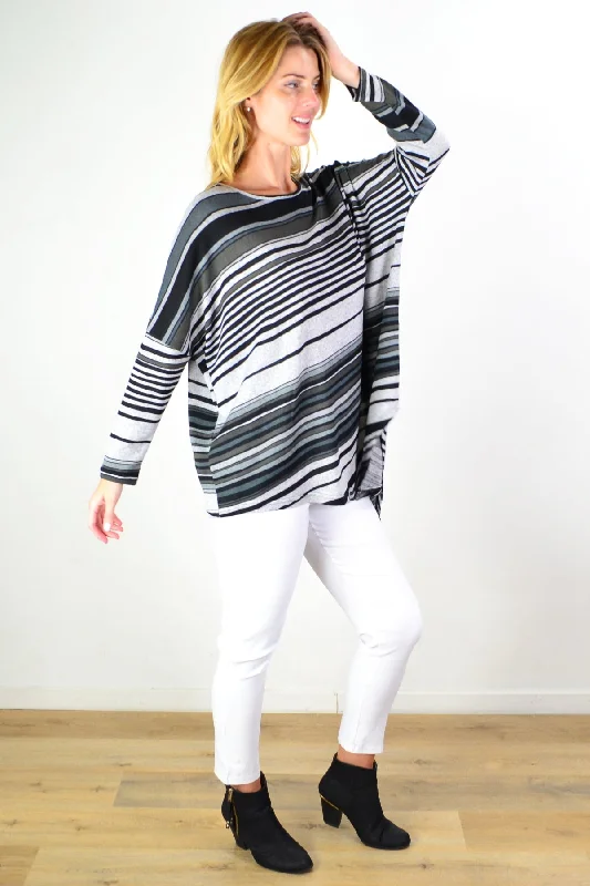 Black N Grey Walk My Way Fleece Tunic Top