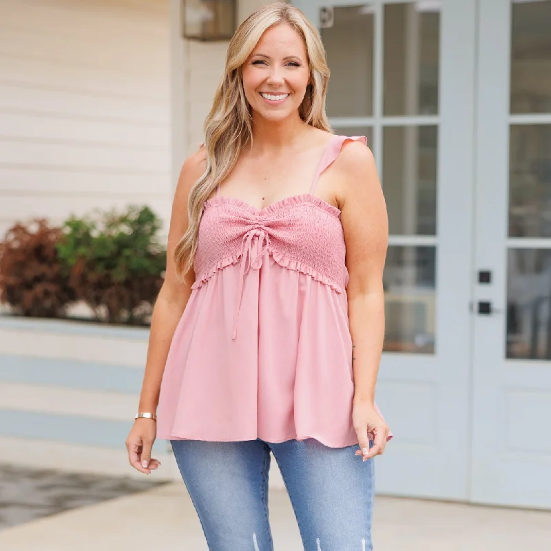 Blossoming Flower Top, Dusty Pink