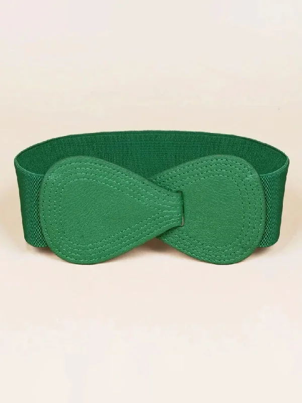 Bow Shaped Elastic Plus Size Belt in Green