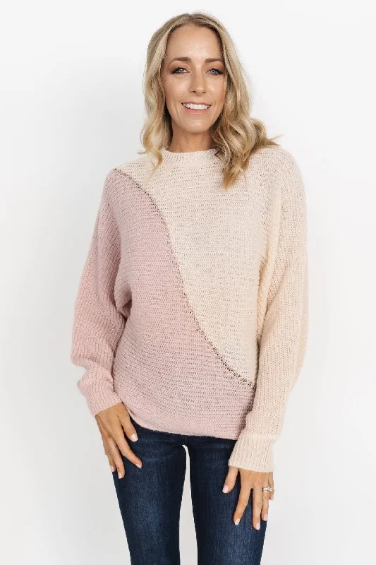 Chance Color Block Sweater | Mauve Multi