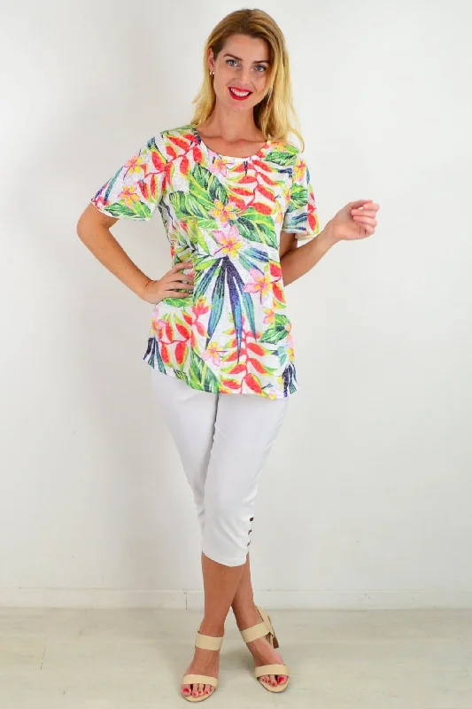 Frangipani Floral Tunic Tee