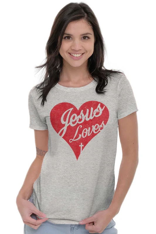 Jesus Loves Ladies T Shirt