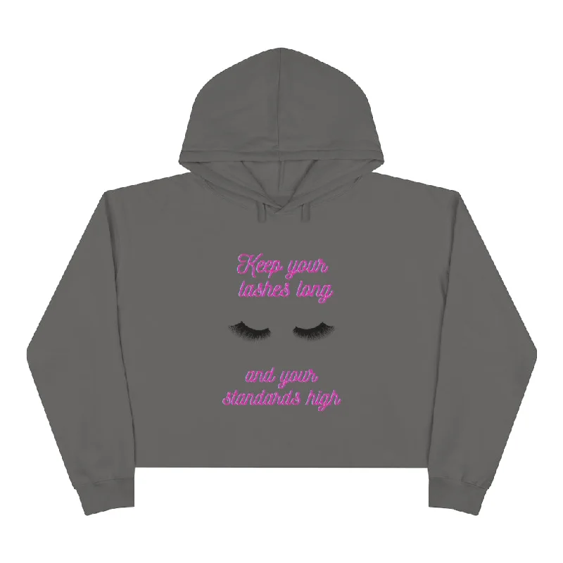 Keep your lashes long crop hoodie