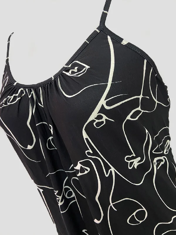 Kyra Plus Size Romper in Faces Print