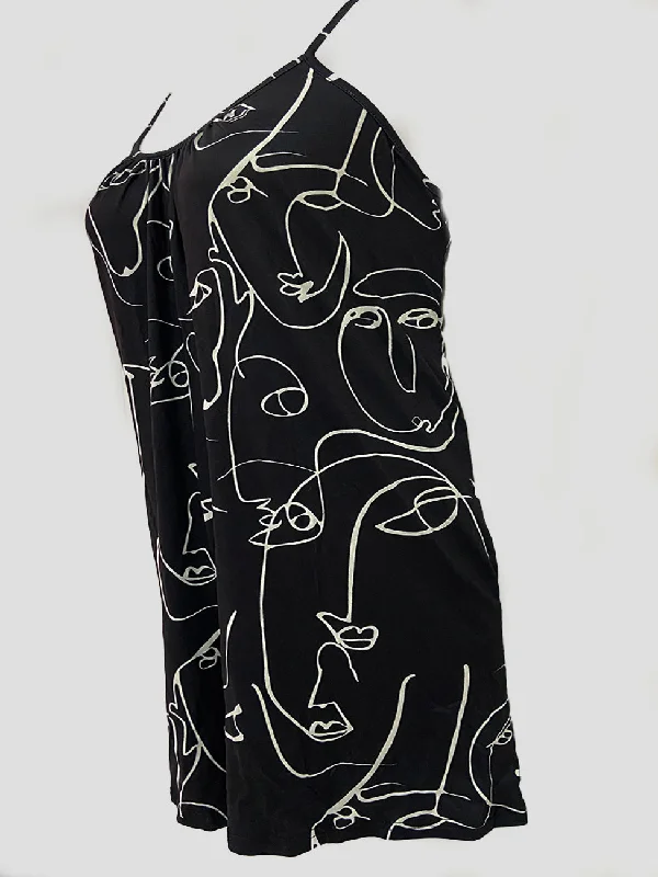 Kyra Plus Size Romper in Faces Print