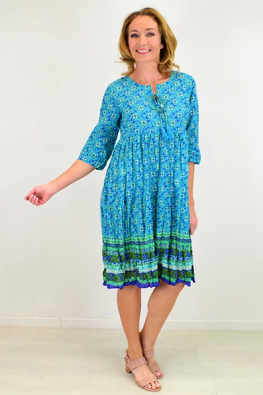 Lucky Weekender Tie Neck Tunic Dress