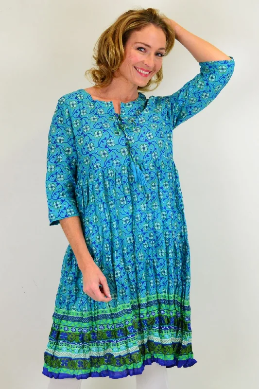 Lucky Weekender Tie Neck Tunic Dress