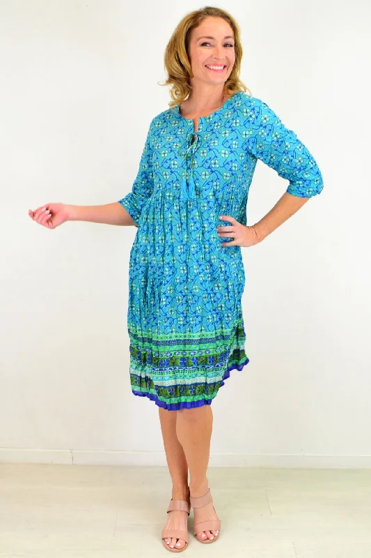 Lucky Weekender Tie Neck Tunic Dress