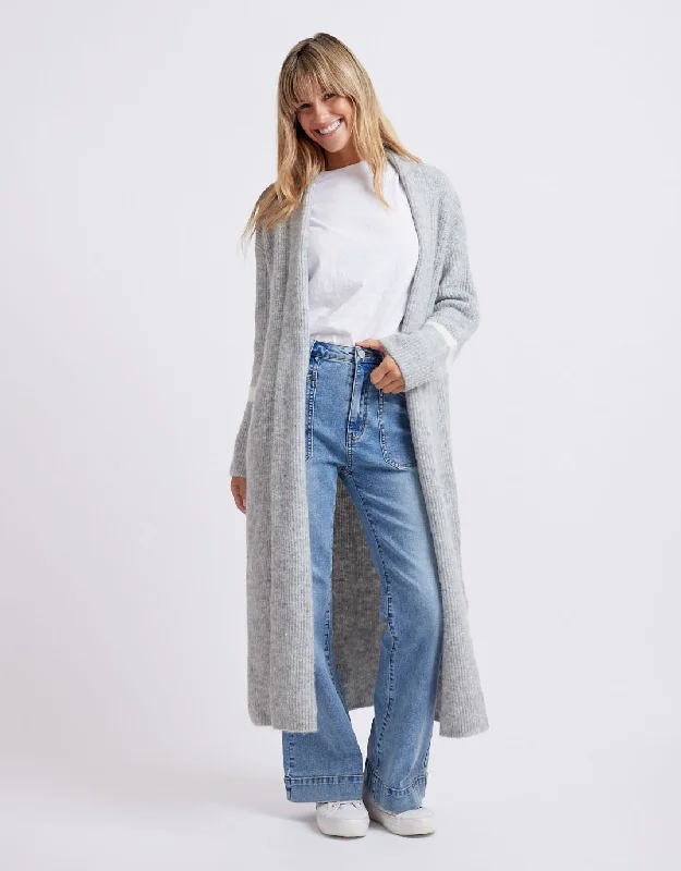 Manhattan Longline Cardigan - Grey Marle