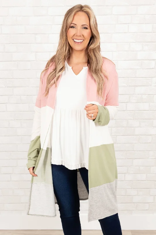 My Favorite Melody Cardigan, Blush White Sage