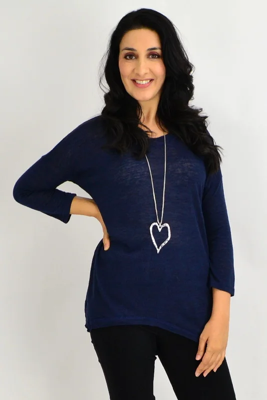 Navy Shark Bite Tunic Top