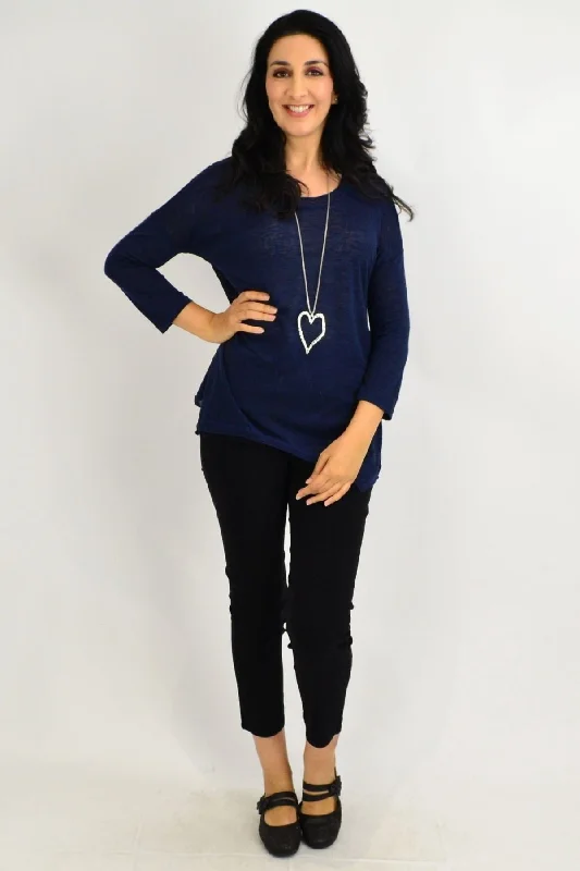 Navy Shark Bite Tunic Top