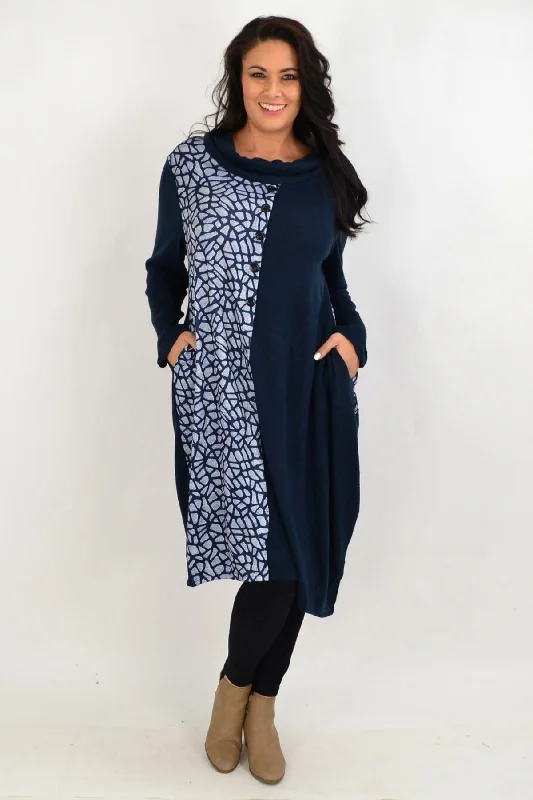 Navy Warm Winter Tunic Dress