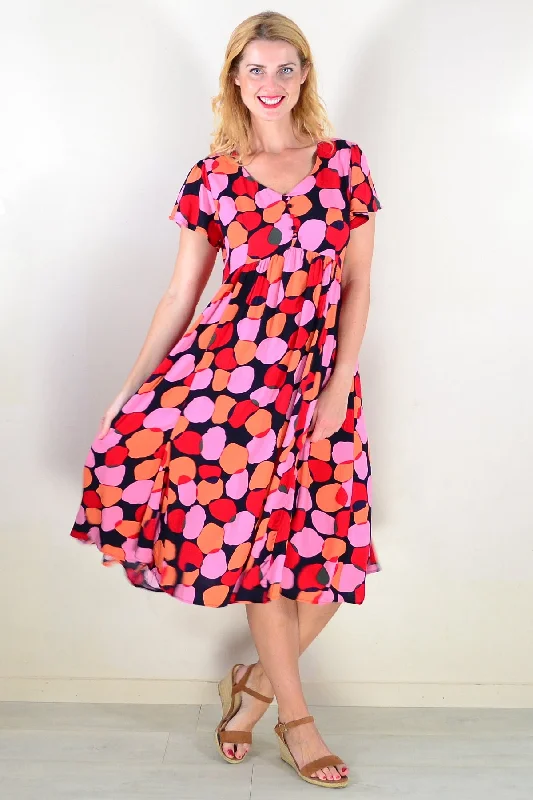 Pink Orange Spots Tunic Dress