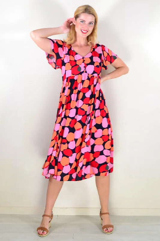 Pink Orange Spots Tunic Dress