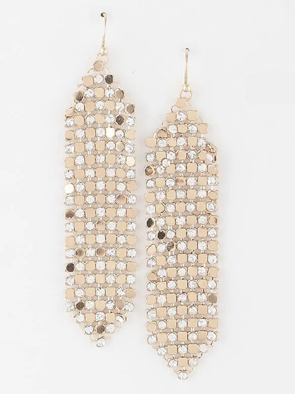 Rhinestone Curtain Earrings