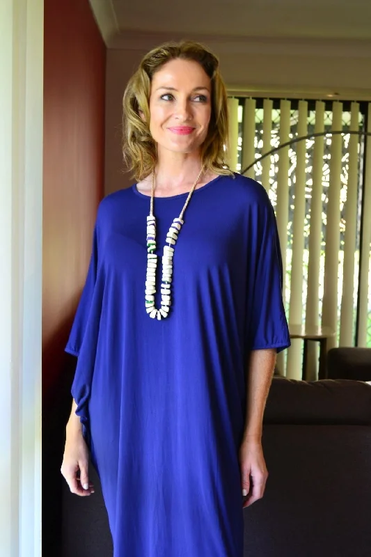 Royal Blue Bamboo Tapered Tunic Dress