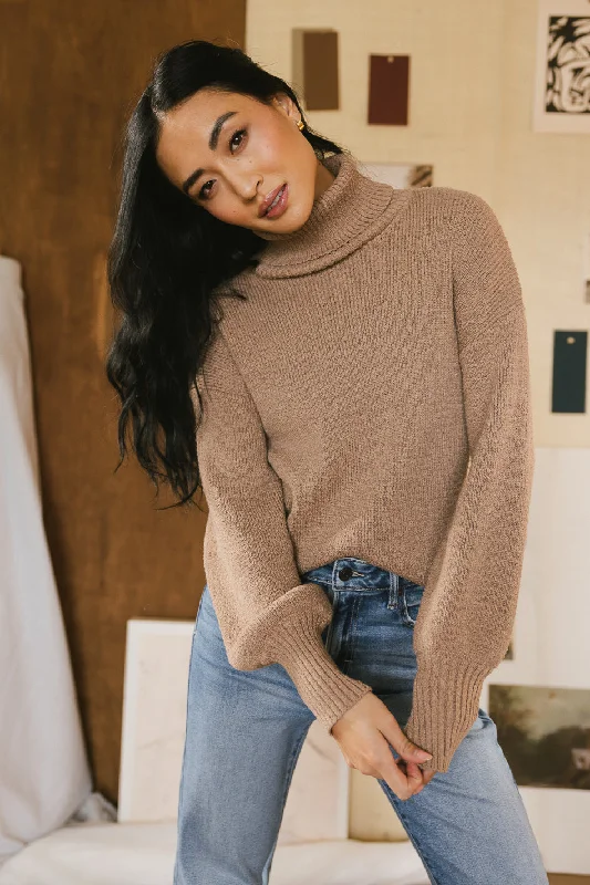 Shea Turtleneck Sweater in Brown