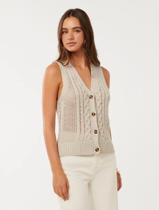 Sofia Cable Knit Waistcoat