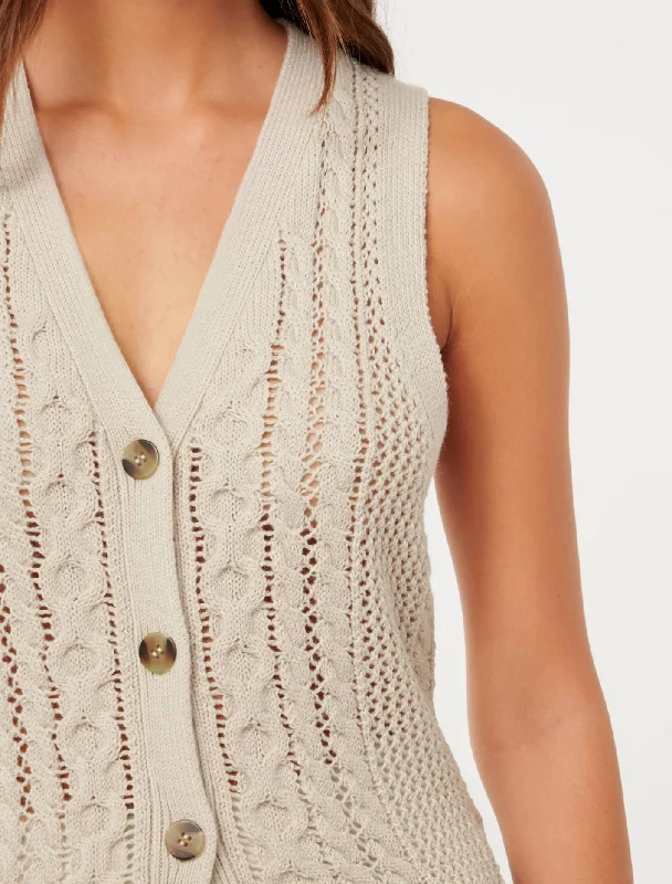 Sofia Cable Knit Waistcoat