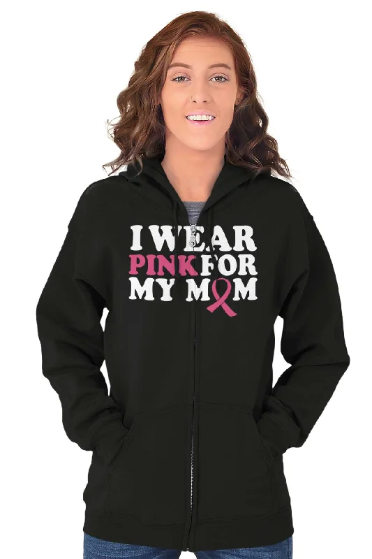 Wear Pink For My Mom Zip Hoodie