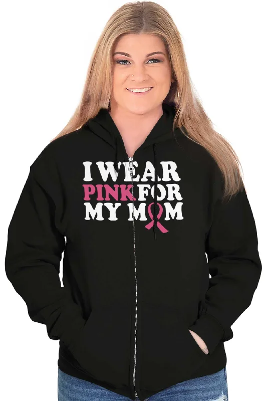 Wear Pink For My Mom Zip Hoodie