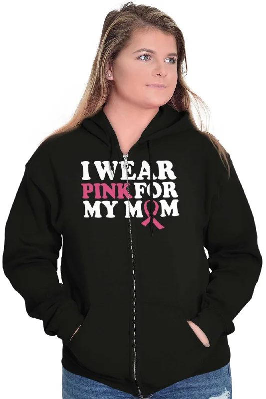 Wear Pink For My Mom Zip Hoodie