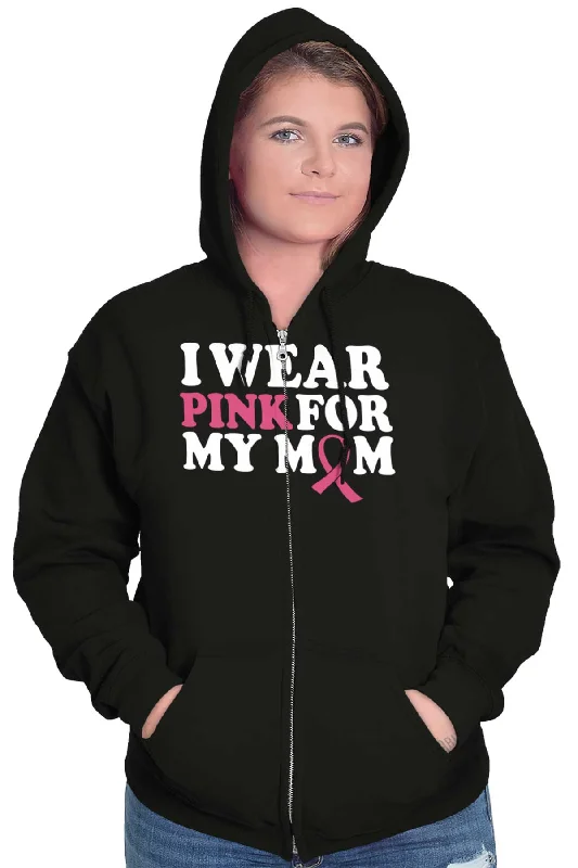 Wear Pink For My Mom Zip Hoodie