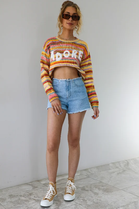 Adore You Sweater: Yellow/Multi