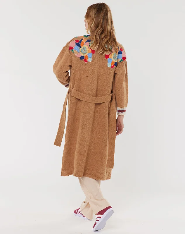 Andy Long Belted Caramel Cardigan