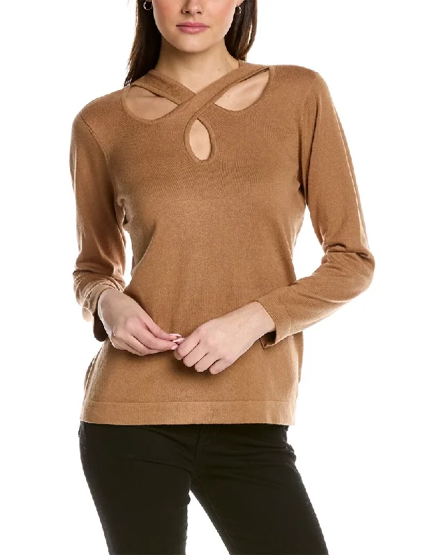 Anne Klein Crossover Neckline Sweater