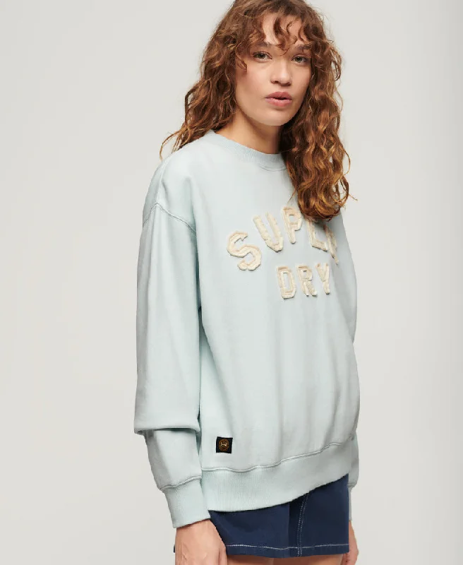 Applique Athletic Loose Sweat | Sea Salt Blue