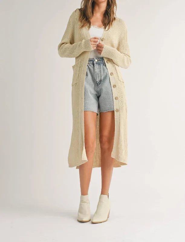 Back To Basics Cardigan In Beige