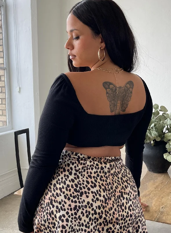 Becca Long Sleeve Crop Top Curve