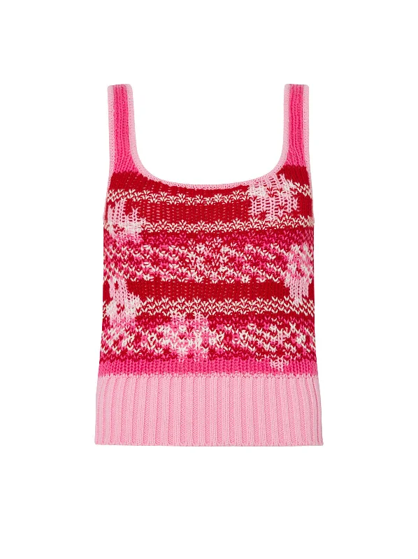 Blair Pink Floral Cotton Knit Cami