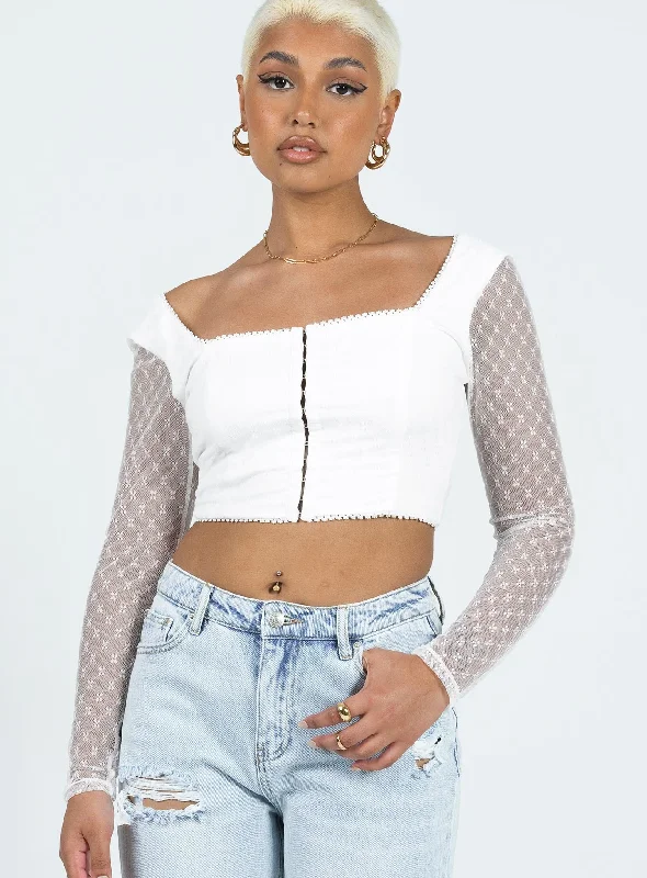 Bryleigh Long Sleeve Top White