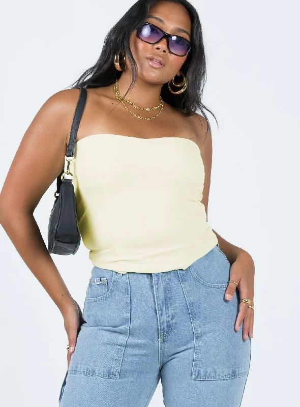 Carta Tube Corset Top Yellow