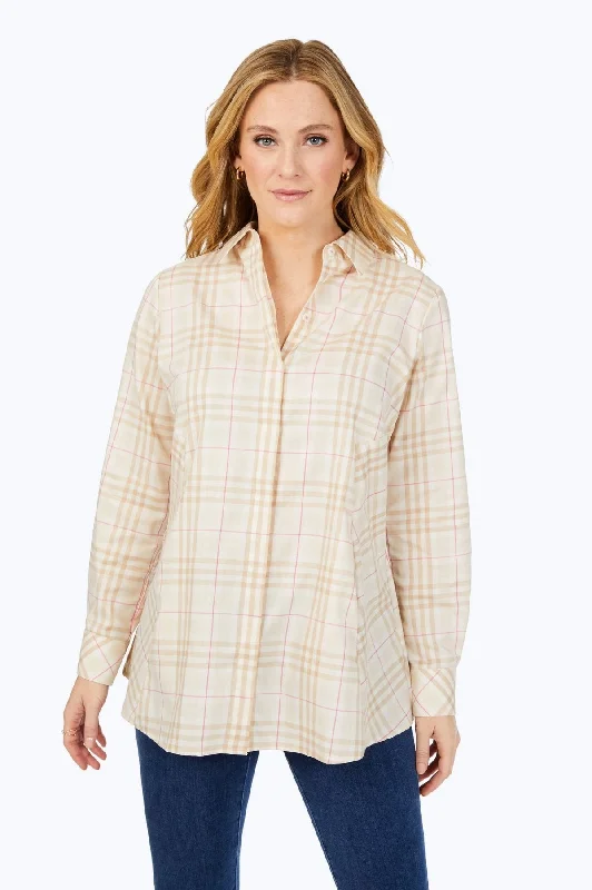 Cici Non-Iron Warm Plaid Tunic