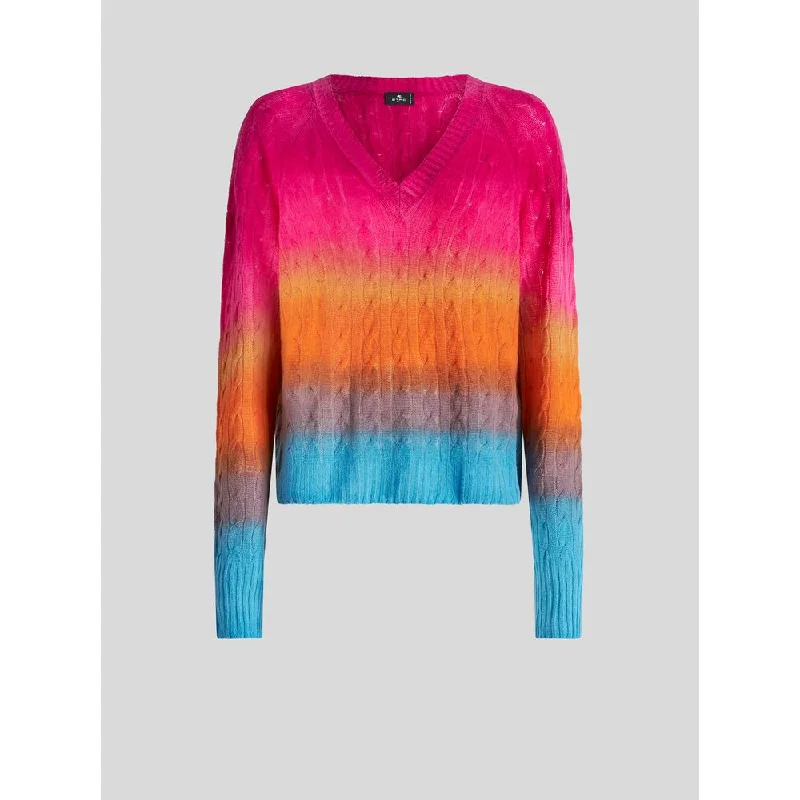 Colour Shaded Cable Wool Jumper