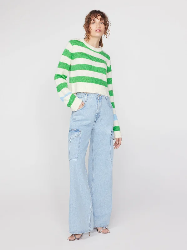 Gillian Green Stripe Intarsia Sweater