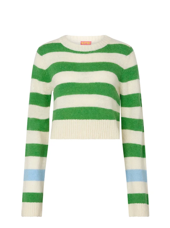 Gillian Green Stripe Intarsia Sweater