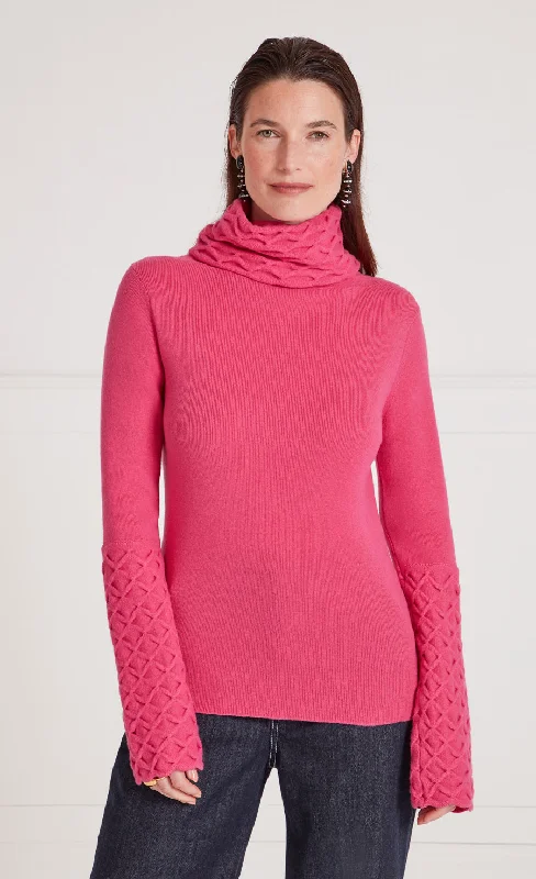 Honeycomb Knit Jumper - Raspberry