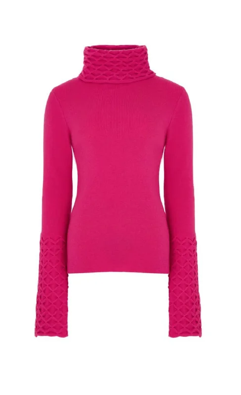 Honeycomb Knit Jumper - Raspberry