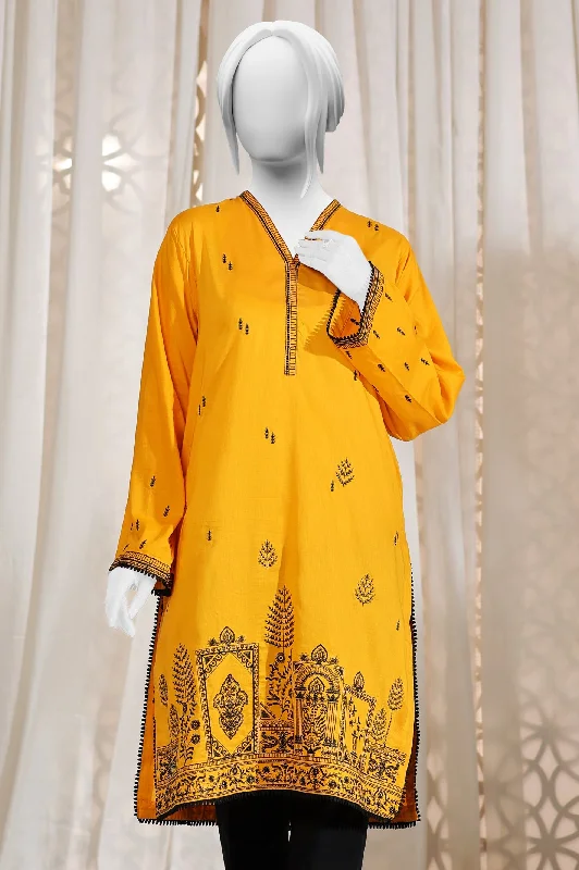 Embroidered Yellow Kurti