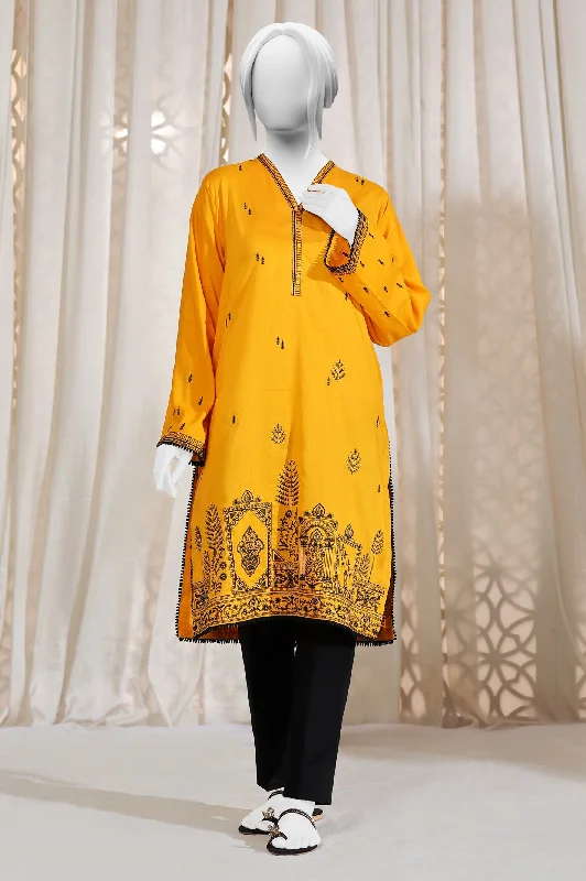 Embroidered Yellow Kurti