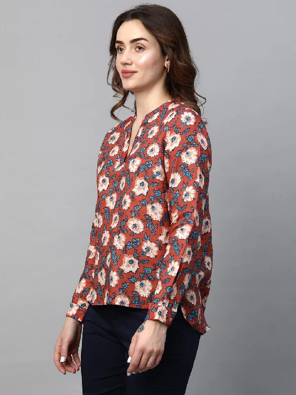 Women's Multi Linen Regular Fit Blouse